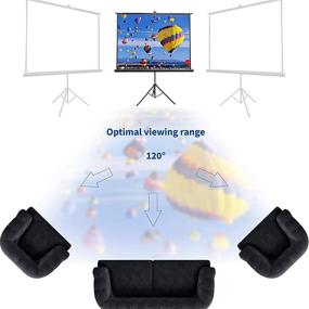 img 3 attached to 100-inch 4K HD 16:9 PVC Projector Screen with Stand – Indoor/Outdoor, Portable, Wrinkle-Free Tripod Projection Screen with Carry Bag – For Home Theater, Backyard Cinema