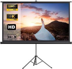 img 4 attached to 100-inch 4K HD 16:9 PVC Projector Screen with Stand – Indoor/Outdoor, Portable, Wrinkle-Free Tripod Projection Screen with Carry Bag – For Home Theater, Backyard Cinema