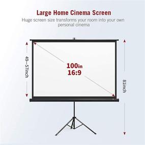 img 1 attached to 100-inch 4K HD 16:9 PVC Projector Screen with Stand – Indoor/Outdoor, Portable, Wrinkle-Free Tripod Projection Screen with Carry Bag – For Home Theater, Backyard Cinema