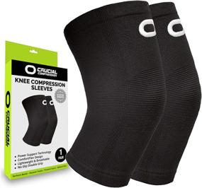 img 4 attached to Knee Brace Compression Sleeve (1 Pair) - Premium Support for Meniscus Tear, Arthritis, Joint Pain Relief, Injury Recovery, ACL, MCL, Running, Workout, Basketball, Sports - Ideal for Both Men and Women