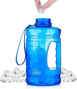 img 2 attached to Motivational Half Gallon Water Bottle with Straw & Time Marker - Leakproof 💦 64oz Large Capacity Water Jug for Fitness & Outdoor Activities - Stay Hydrated Daily (Blue)