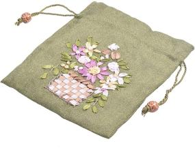 img 1 attached to 🎁 VIAMTO 5pcs Large Lining Drawstring Burlap Bags with Flower Stitched - Perfect for Jewelry Packing, Wedding Favors, or Tarot and Rune Storage