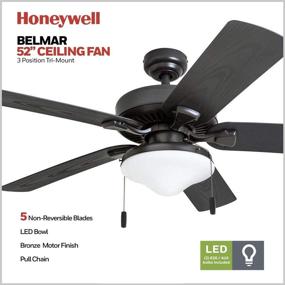 img 2 attached to Dark Bronze Honeywell Belmar Outdoor LED 52-Inch Ceiling Fan (Model 50512-01)