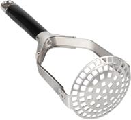 stainless steel potato masher by vanansa - heavy duty masher with anti-slip grip for potato, pumpkin and purple sweet potato mashing - ideal for bean, fruit, vegetable, and baby food preparation (silver) logo