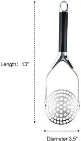 img 1 attached to Stainless Steel Potato Masher by VANANSA - Heavy Duty Masher with Anti-Slip Grip for Potato, Pumpkin and Purple Sweet Potato Mashing - Ideal for Bean, Fruit, Vegetable, and Baby Food Preparation (Silver)