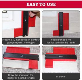 img 3 attached to 📏 2 Pieces Contour Gauge Duplicator Set - Wide 10" and 5" Contour Gauge Profile Tools with Carpenter Pencil, Carrying Bag - Perfect Master Outline Gauges for Copying Angles, Curved and Odd Shapes