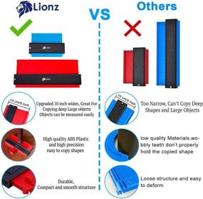 img 1 attached to 📏 2 Pieces Contour Gauge Duplicator Set - Wide 10" and 5" Contour Gauge Profile Tools with Carpenter Pencil, Carrying Bag - Perfect Master Outline Gauges for Copying Angles, Curved and Odd Shapes