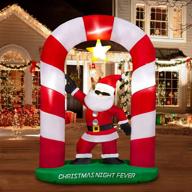 🎅 seasonjoy 8ft santa archway inflatable with built-in lights - festive outdoor christmas decor for yard lawn garden logo