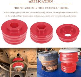 img 1 attached to 🔴 High-Quality KF04060BK Body Mount Bushing Kit for 2008-2016 Ford F250 F350 Super Duty - 2WD 4WD - Polyurethane Body Cab Mounts & Steel Sleeves & Hardware (60PCS) - Red