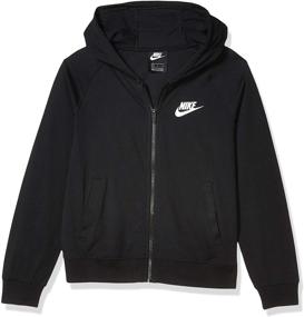 img 3 attached to Полный молнией спереди спортивный костюм Nike Sportswear для девочек, цвет "Фламинго Хезер": стильная и комфортная одежда для активных девочек