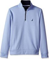 👕 nautica men's solid quarter zip fleece sweatshirt logo