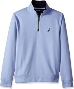 img 1 attached to 👕 Nautica Men's Solid Quarter Zip Fleece Sweatshirt