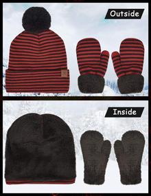 img 3 attached to ❄️ Winter Beanie and Mittens for Toddler Boys - Stylish Accessories for Cold Weather