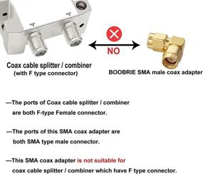 img 1 attached to 🔌 2-Pack BOOBRIE SMA Коаксиальный адаптер - угловой разъем SMA мужской-мужской 90 градусов, покрытый золотом для WiFi, двухстороннего радио, FPV дрона - адаптер вилки кабеля SMA с контактным выводом