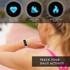 img 1 attached to 📱 iTouch Slim Fitness Tracker with Heart Rate Monitor, Step Counter, Calorie & Sleep Tracker. Waterproof Activity Watch for Women & Men, Android & iOS, Blush/White Interchangeable Bands