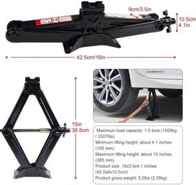 img 3 attached to CPROSP Реечное домкратное устройство для автомобиля/SUV/МПВ, максимальная грузоподъемность 1,5 тонны (3307 фунтов), ручное штативное устройство с резьбовым механизмом – повышена эффективность для SEO