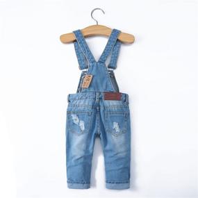 img 3 attached to 👖 Modern & Trendy: Kidscool Ripped Stretchy Washed Overalls for Boys' Fashion