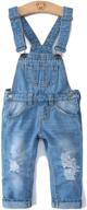 👖 modern & trendy: kidscool ripped stretchy washed overalls for boys' fashion logo