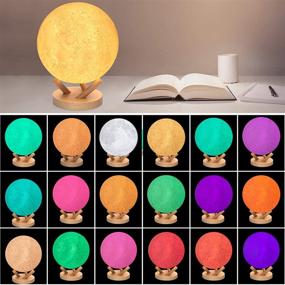 img 2 attached to 🌙 GDPETS Moon Lamp Kids Night Light: 18 Colors LED Moon Lamp with Remote & Timer, USB Rechargeable, 5.98 Inch Moon Light for Lover Friends