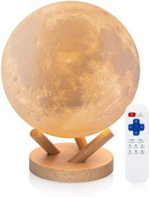 img 4 attached to 🌙 GDPETS Moon Lamp Kids Night Light: 18 Colors LED Moon Lamp with Remote & Timer, USB Rechargeable, 5.98 Inch Moon Light for Lover Friends