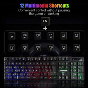 img 1 attached to 🎮 RGB Gaming Keyboard and Mouse Combo - Adjustable Backlit Mechanical Feel Keyboard with 4 Color Options, 4800DPI Backlight Mouse for PC Laptop Gaming and Work