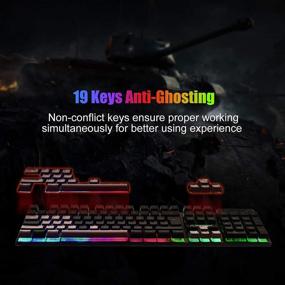 img 2 attached to 🎮 Комплект игровой клавиатуры и мыши RGB - Регулируемая подсветка механической клавиатуры с 4 цветовыми вариантами, мышь с подсветкой 4800DPI для игр и работы на ПК и ноутбуке