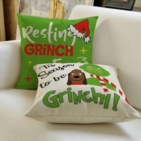 img 1 attached to 🎄 AVOIN Colorlife Christmas Throw Pillow Cover: 18x18 Inch Winter Holiday Cushion Case Set of 4 - Festive Sofa Couch Decoration for Party