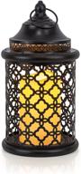 🏮 enhance your home décor with remote controlled black led candle lantern for flickering ambience логотип