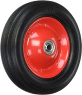 🔘 shepherd hardware 9636 8-inch semi-pneumatic rubber tire, steel hub | ball bearings | ribbed tread | 1/2-inch bore centered axle logo