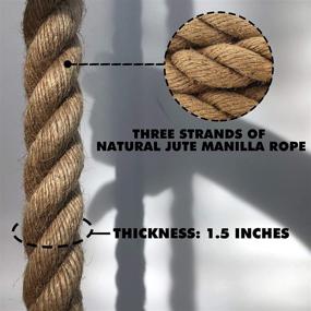 img 1 attached to 💪 Golden Cattle City Gym Climbing Rope: Effective Fitness & Strength Training Tool for Indoor & Outdoor Crossfit, 1.5-inch Diameter, Lengths: 10, 13, 16, 18, 20 Ft