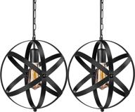 💡 vintage industrial pendant light, 2 pack with adjustable metal chain - illuminate your space with vintage charm logo