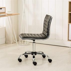 img 2 attached to Black Roundhill Furniture Fremo Chromel Adjustable Air Lift Office Chair