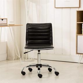 img 1 attached to Black Roundhill Furniture Fremo Chromel Adjustable Air Lift Office Chair