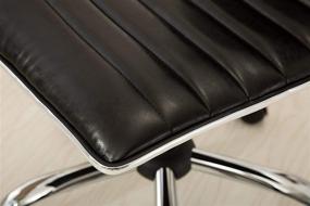 img 3 attached to Black Roundhill Furniture Fremo Chromel Adjustable Air Lift Office Chair