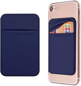 img 4 attached to 📱 OBVIS Cell Phone Pocket: Secure Stick-On Wallet Sleeve for iPhone & Android- 2 Pack Blue