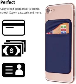 img 2 attached to 📱 OBVIS Cell Phone Pocket: Secure Stick-On Wallet Sleeve for iPhone & Android- 2 Pack Blue