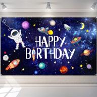 immerse in a stellar 🌌 celebration: outer space happy birthday photography background логотип