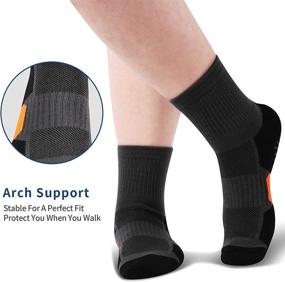 img 1 attached to High-Quality Men's Thick Cushion Athletic Running Socks, Pack of 6 Pairs for Sport Training