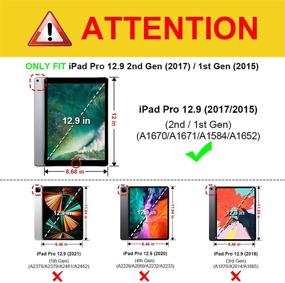 img 3 attached to 🔌 Клавиатурный чехол Fintie для iPad Pro 12,9 дюйма 2017 и 2015 года (2-го и 1-го поколения) - Мягкий защитный чехол из TPU с подсветкой 7 цветов, магнитно съемная беспроводная Bluetooth-клавиатура - Черный