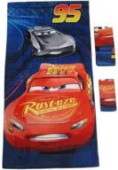 🚗 pixar cars towel sets: 100% cotton bath, hand, and fingertip towels - 3 piece bundle logo