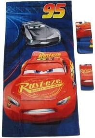 img 2 attached to 🚗 Pixar Cars Towel Sets: 100% Cotton Bath, Hand, and Fingertip Towels - 3 Piece Bundle