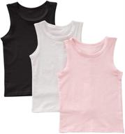 benetia cotton tank undershirts for girls - pack of 3 logo