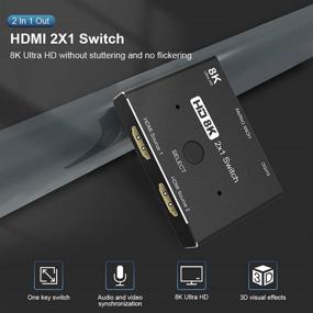 img 3 attached to 🔌 Кабель HDMI Ultra HD 8K 2.1 High Speed 48Гбит/с Richtungsschalter 2 вход 1 выход - 8K @ 60 Гц 4K @ 120 Гц репитер преобразователь для Xbox, PS5, проекторов, мониторов