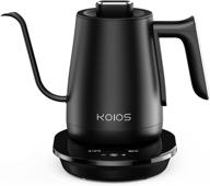 ☕ koios gooseneck electric pour over coffee kettle & tea kettle: 1200w quick heating stainless steel, 0.8l, matte black logo