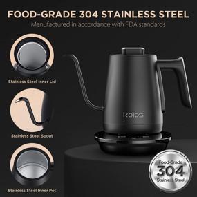 img 2 attached to ☕ KOIOS Gooseneck Electric Pour Over Coffee Kettle & Tea Kettle: 1200W Quick Heating Stainless Steel, 0.8L, Matte Black