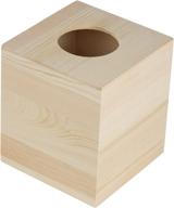 📦 natural wooden tissue box holder (5 x 5 x 5.8 in) logo