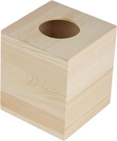 img 4 attached to 📦 Natural Wooden Tissue Box Holder (5 x 5 x 5.8 in)
