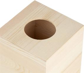 img 1 attached to 📦 Natural Wooden Tissue Box Holder (5 x 5 x 5.8 in)