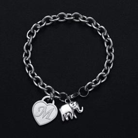 img 3 attached to MOOHAM Elephant Bracelet Stainless Alphabet