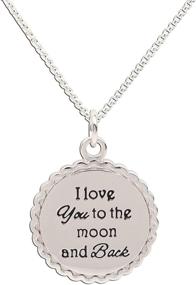 img 2 attached to 🌙 Adorable Girl's Sterling Silver Necklace: 'I Love You to the Moon and Back'